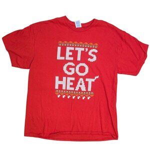 Miami Heat Christmas T Shirt Lets Go Red Graphic XL Basketball Team Promo